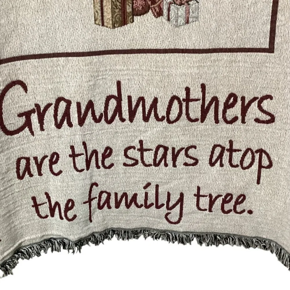 Christmas Tapestry Throw Blanket Grandmothers Are The Stars Atop The Family Tree